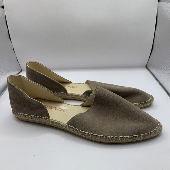 Macarena Shoes - Macarena Flats Women's EU 40 US 9 Tan Suede Slip On Espadrille Shoes